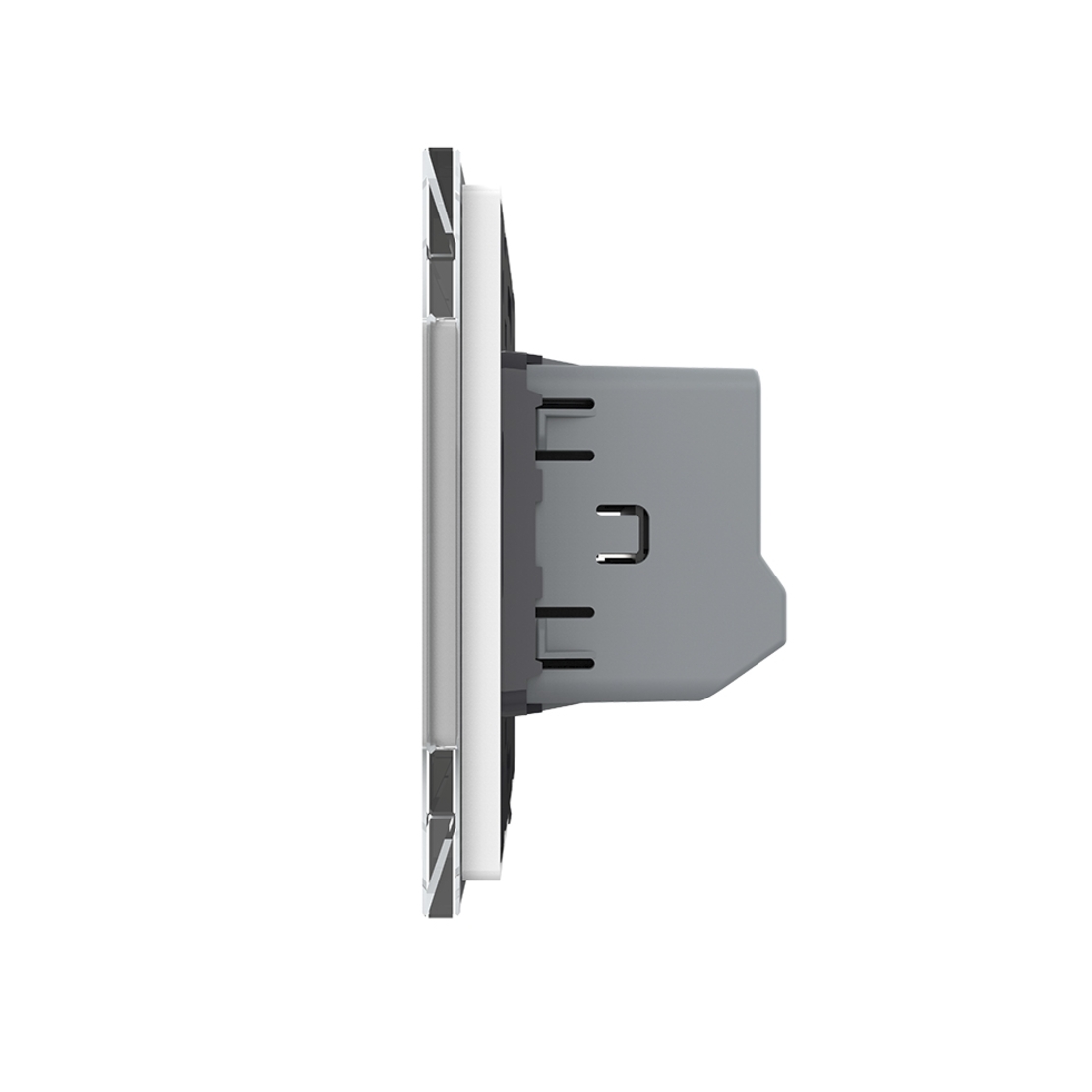 Intrerupator Simplu cu Touch LIVOLO cu Rama din Sticla - Protocol ZigBee EC, alb