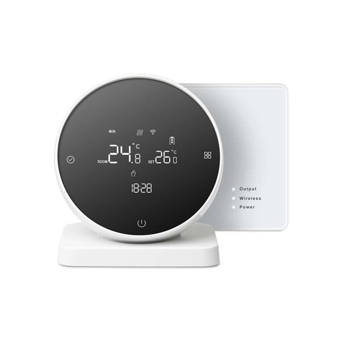 Termostat pentru centrala pe gaz BeOk BOT-R7-X-WIFI, Aplicatie, Programare, Incarcare USB, Baterii, alb