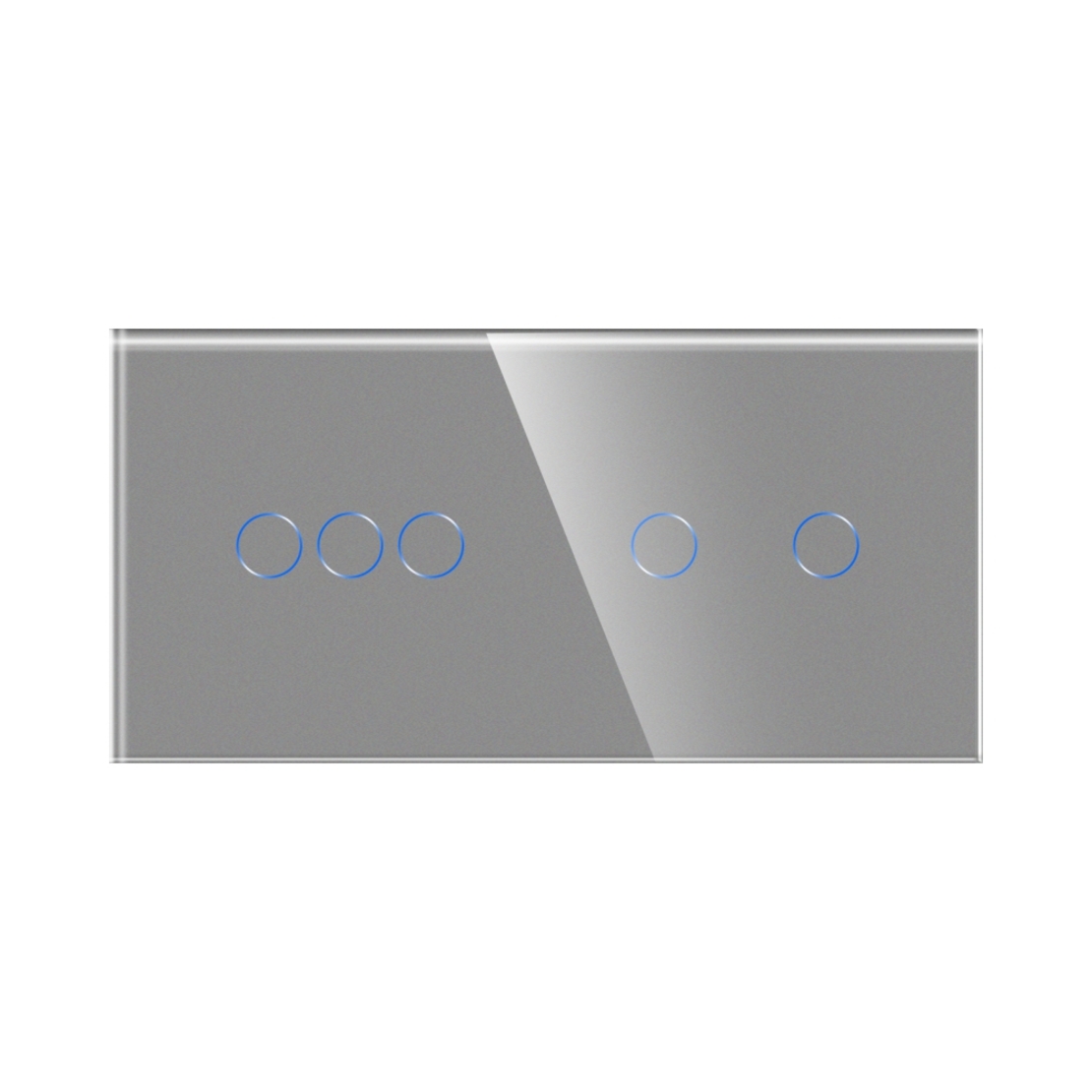 Intrerupator Triplu + Dublu cu Touch din Sticla LUXION, gri