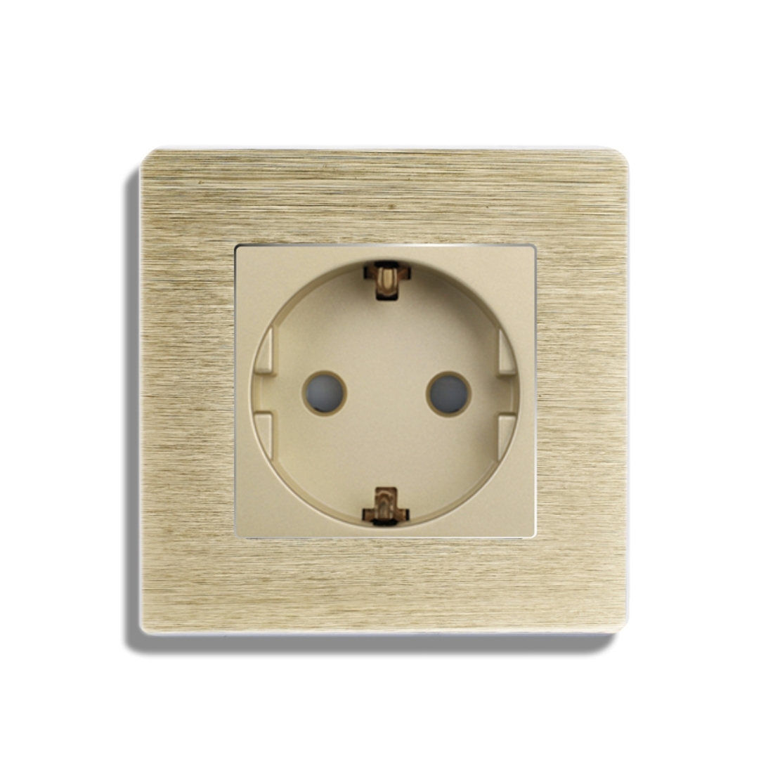 Priza Simpla LUXION cu rama din aluminiu, auriu