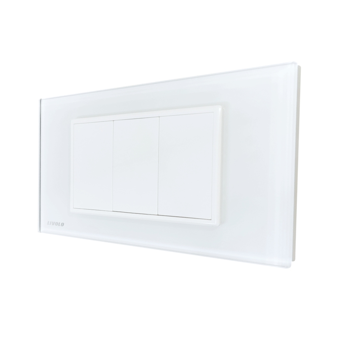 Priza blank - goala Livolo cu rama din sticla - standard italian, alb