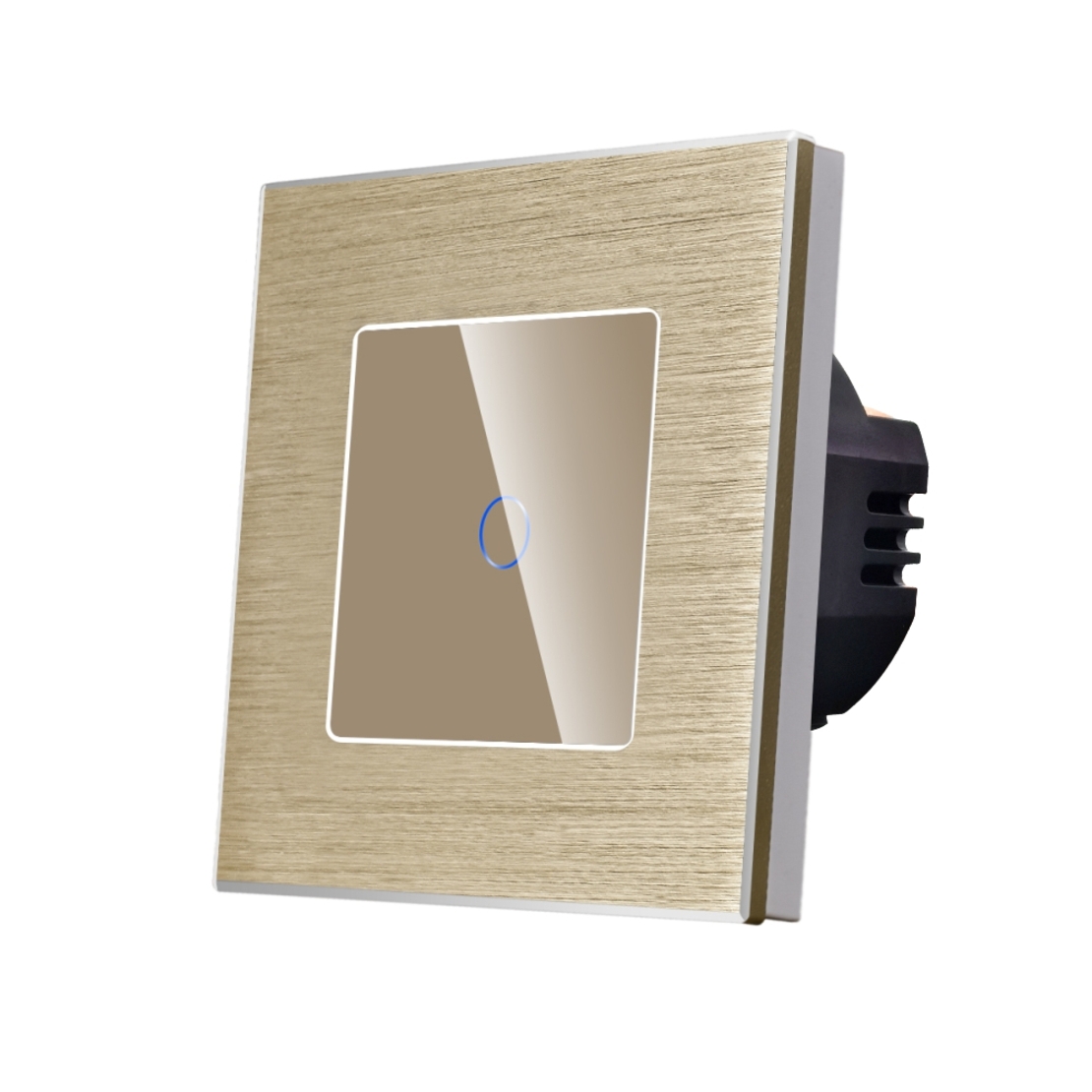 Intrerupator Simplu cu Touch din Sticla si Rama de Aluminiu LUXION, 500W, auriu