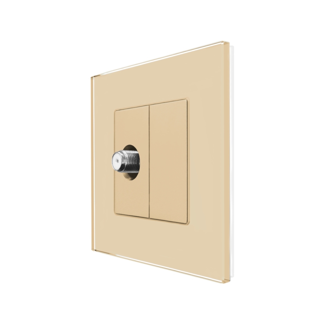 Priza TV Satelit cu Rama din Sticla LUXION, auriu