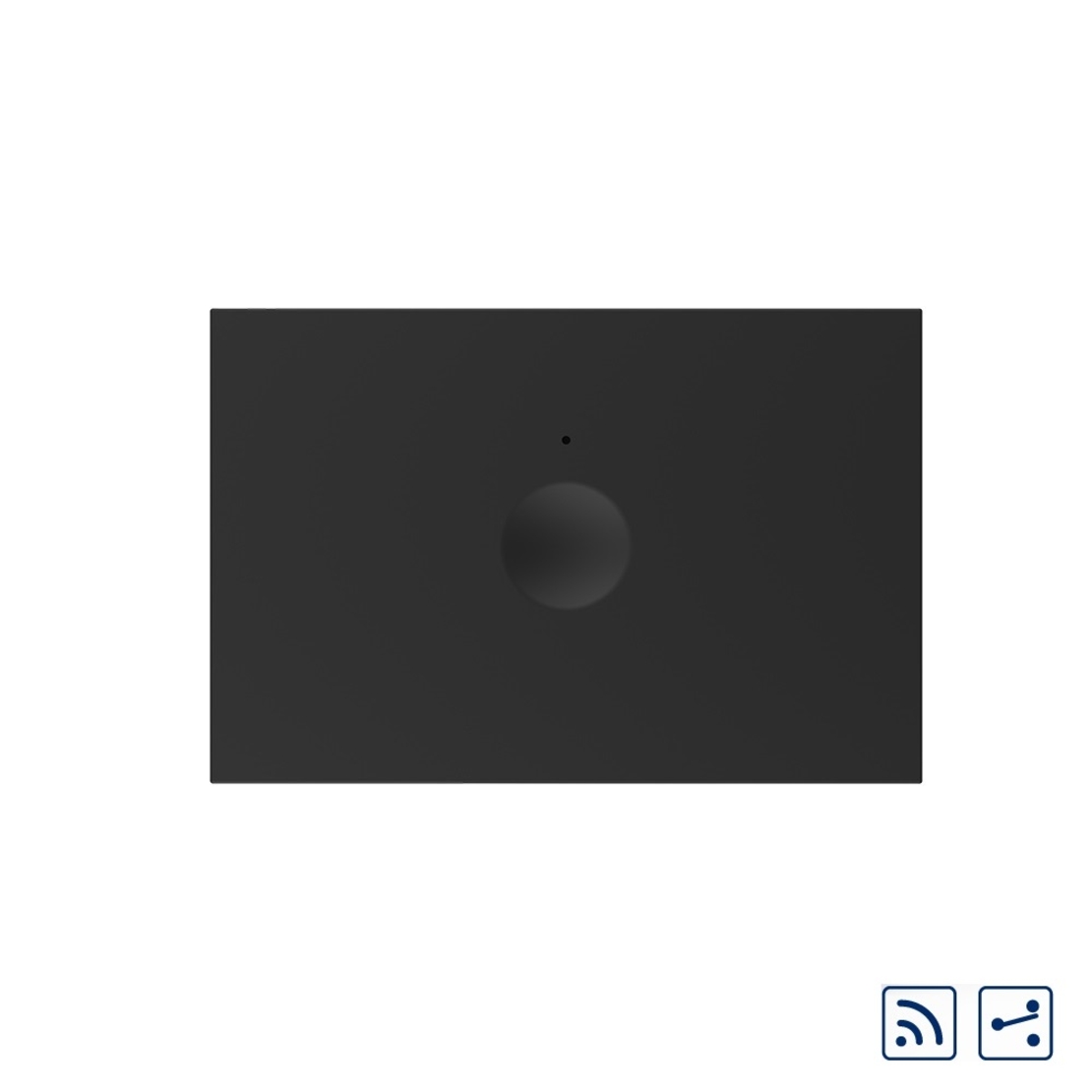 Modul intrerupator simplu cap scara / cap cruce wireless cu touch Livolo standard Italian, Serie noua, negru