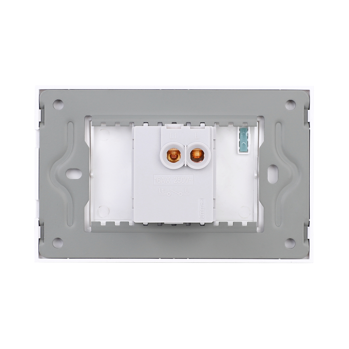 Intrerupator cu Revenire (Sonerie) Mecanic LUXION cu Rama din Sticla, Standard Italian, 3M, alb