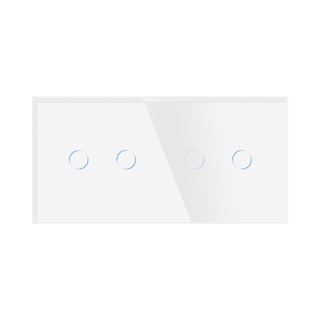 Panou Intrerupator Dublu + Dublu cu Touch Din Sticla LUXION, alb