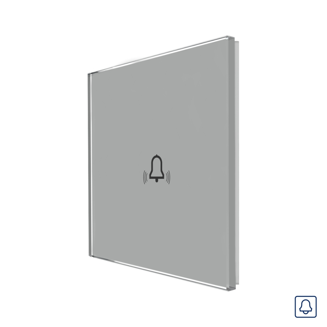 Panou Buton Sonerie cu Touch Din Sticla LUXION, gri