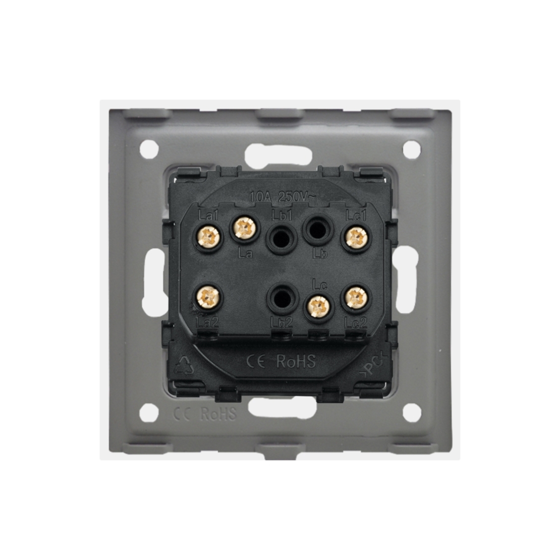 Intrerupator Dublu Cap Scara Mecanic LUXION cu Rama din Sticla, alb