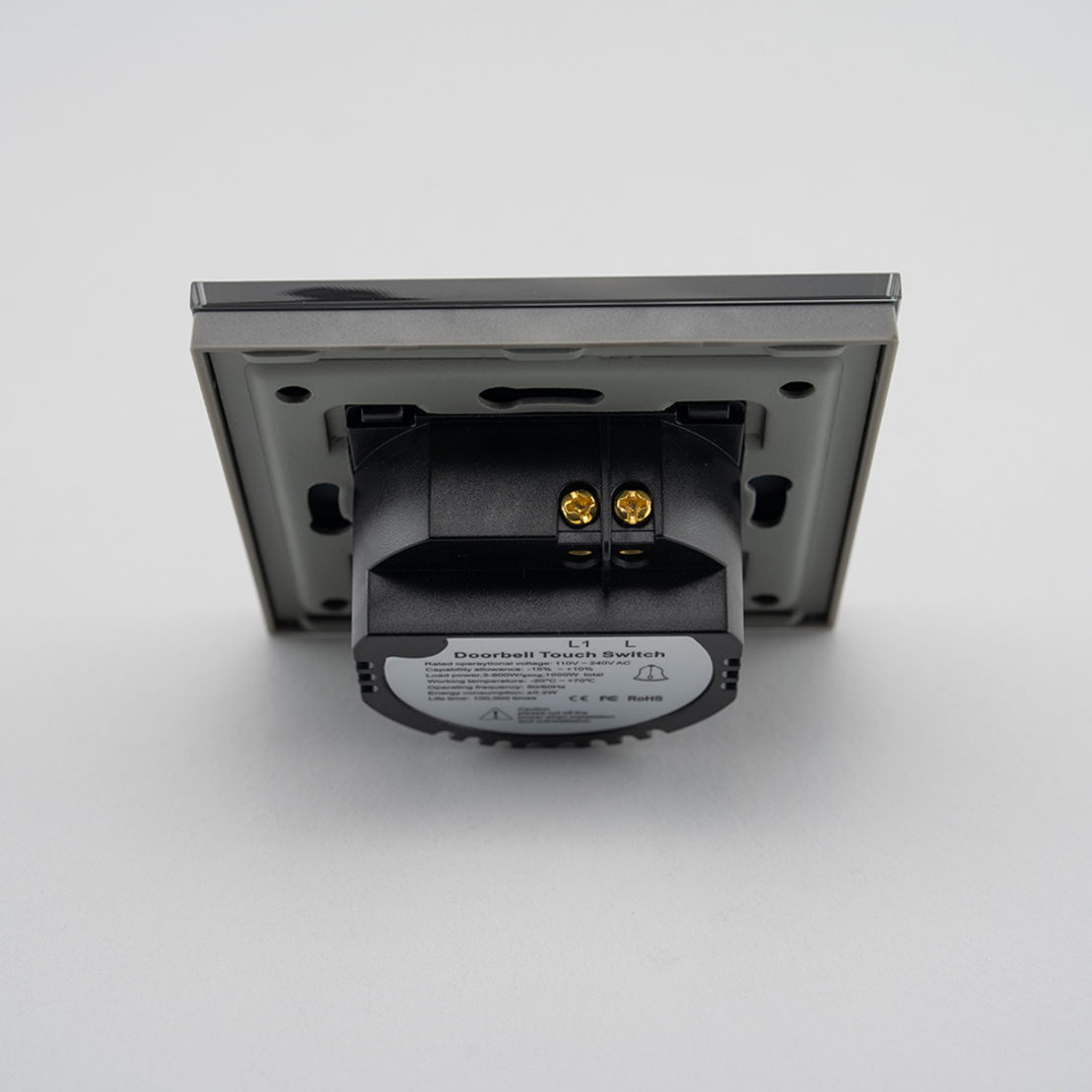 Buton Sonerie cu Touch, cu Revenire, din Sticla LUXION, gri