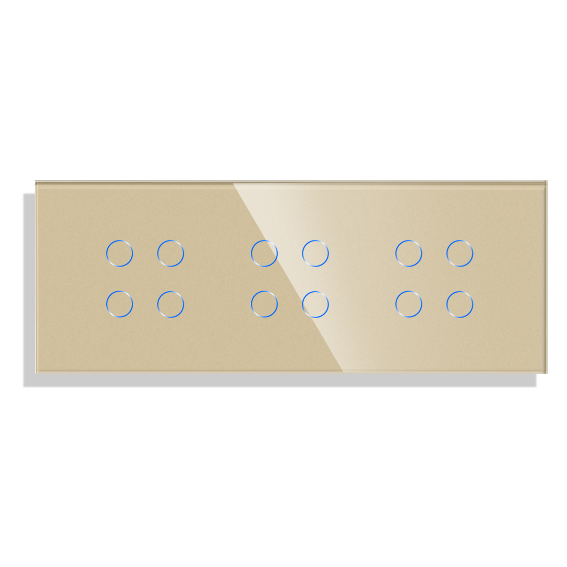 Panou 3 Intrerupatoare Cvadruple cu Touch din Sticla LUXION, auriu
