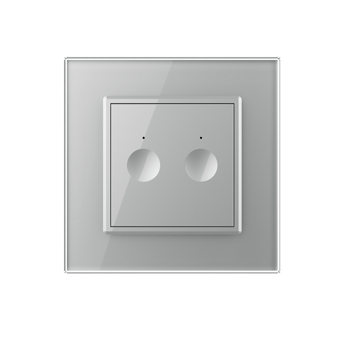 Intrerupatorul Dublu cu Touch LIVOLO cu Rama Din Sticla - Protocol Zigbee EC, gri