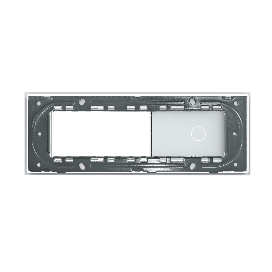 Panou Intrerupator Simplu cu 2 Prize LIVOLO din Sticla, Standard Italian - 6/7M, alb