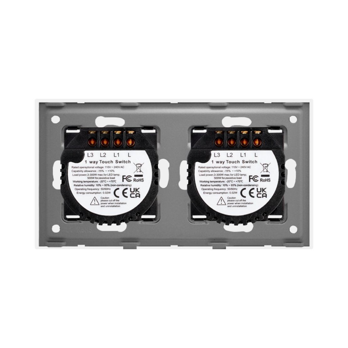 Intrerupator Triplu + Triplu cu Touch din Sticla LUXION, auriu