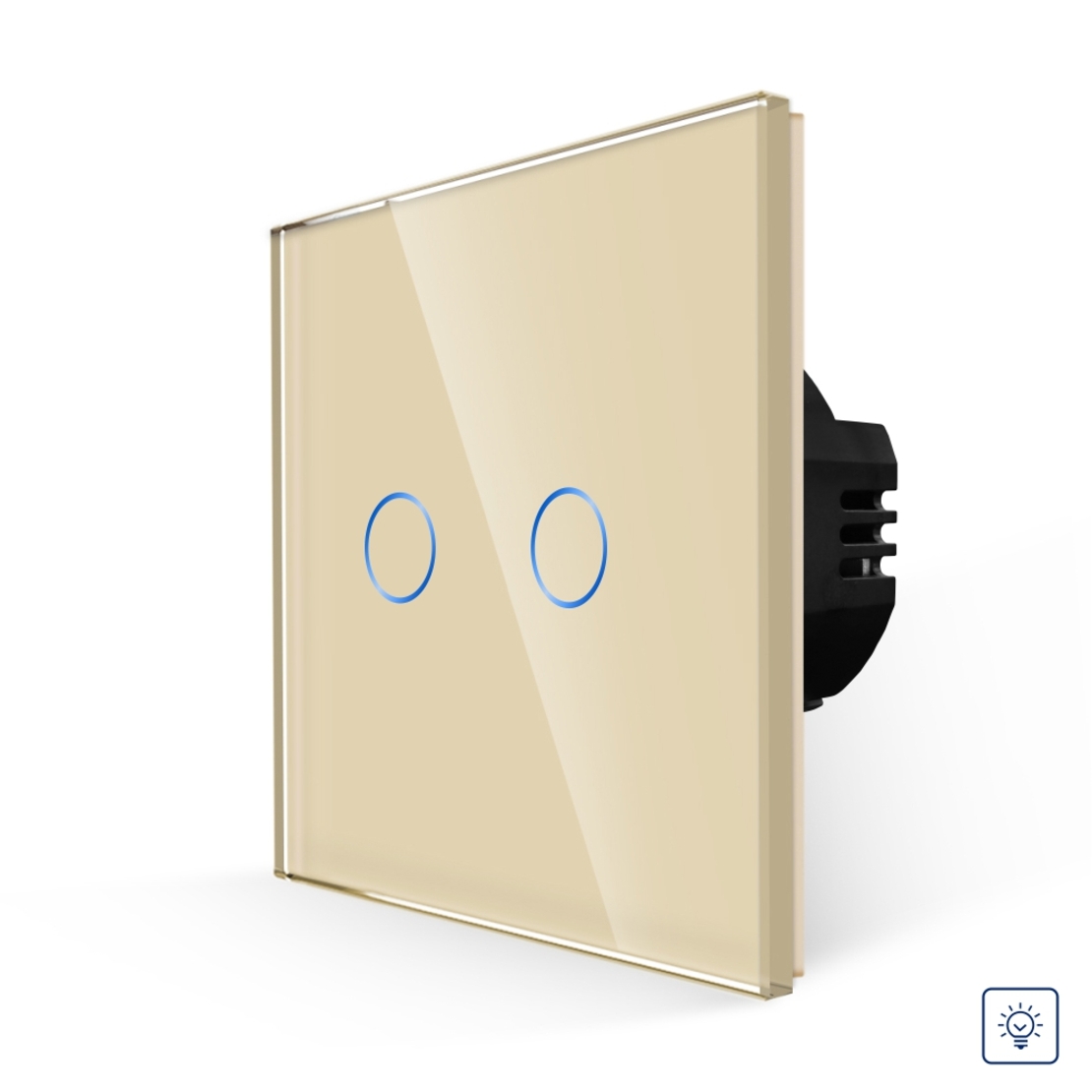 Intrerupator Dublu cu Variator si Touch din Sticla LUXION, auriu
