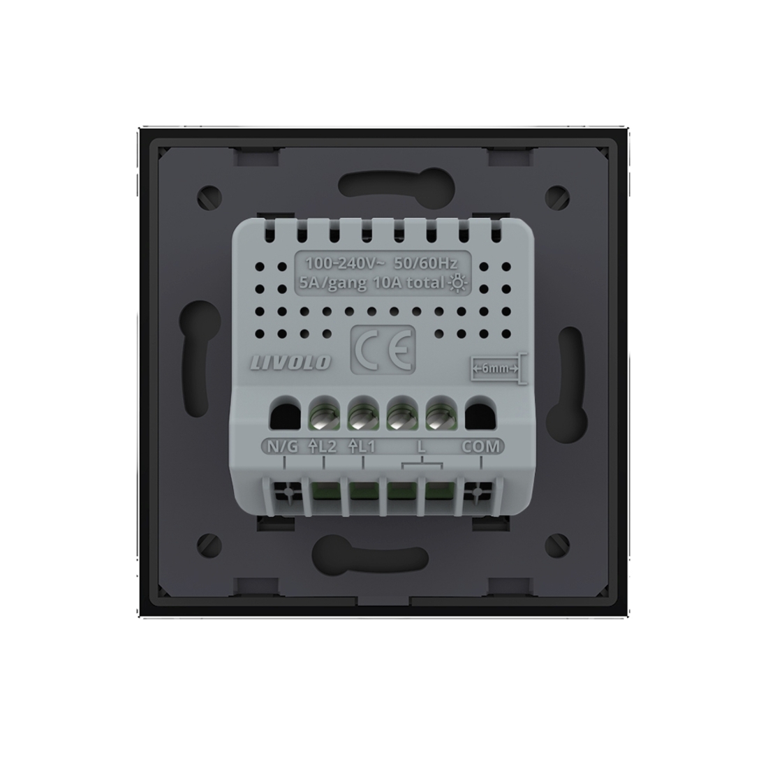 Intrerupator Dublu cu Revenire, Contact Uscat si 12/24V cu Touch LIVOLO – Serie Noua, negru