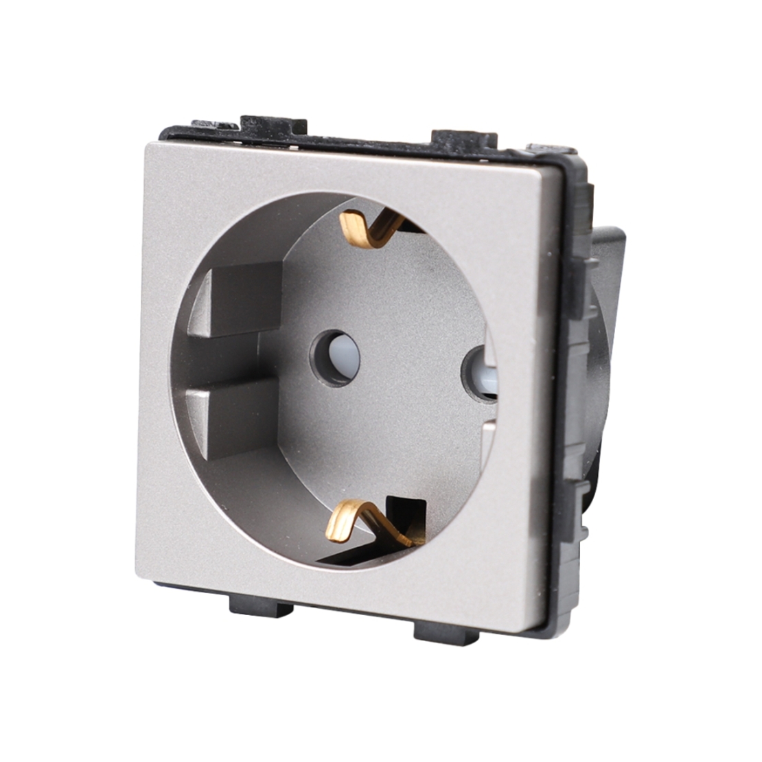 Modul Priza Simpla Fara Rama Din Sticla LUXION, gri