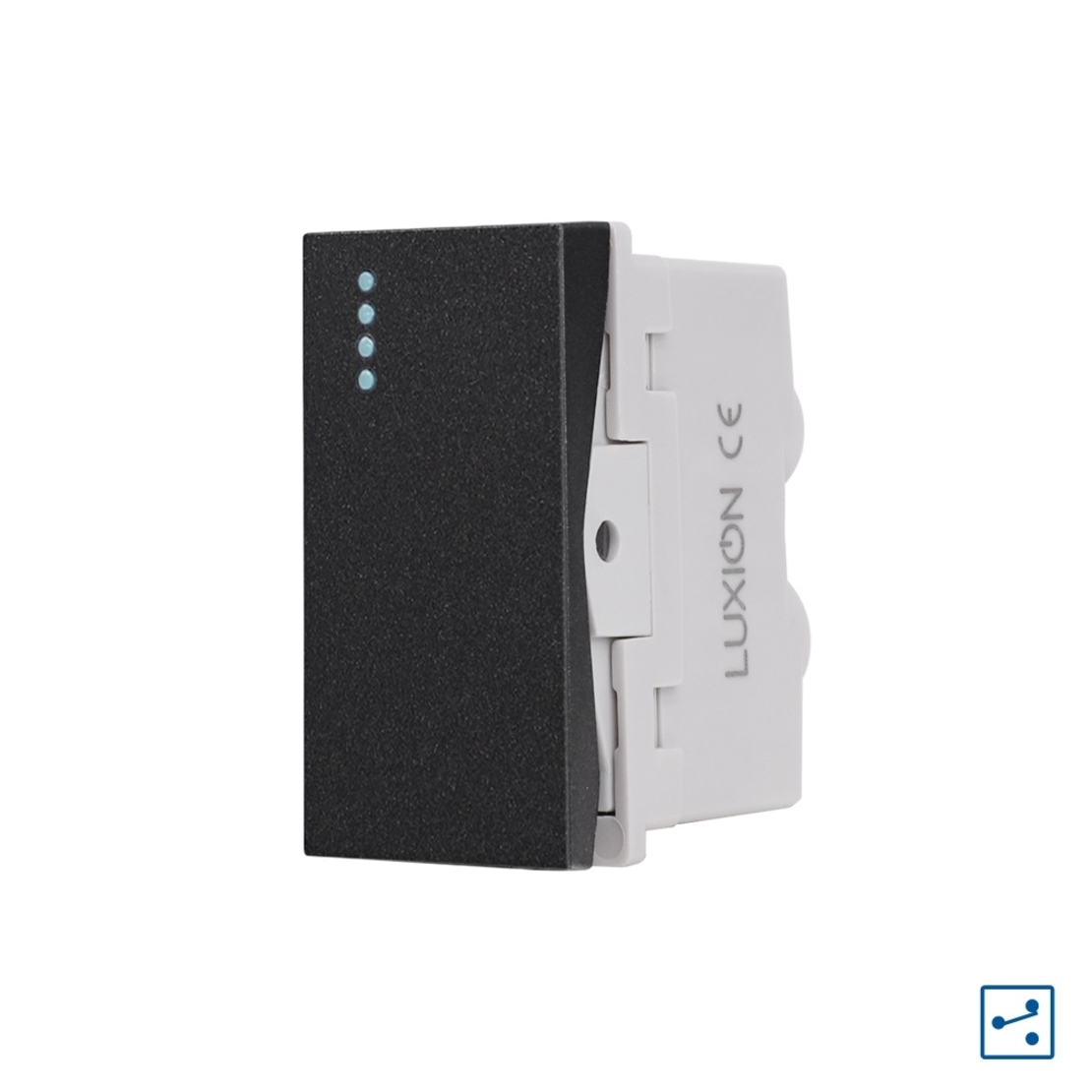 Modul Intrerupator Simplu Cap-Cruce Mecanic 1M LUXION, Standard Italian, negru