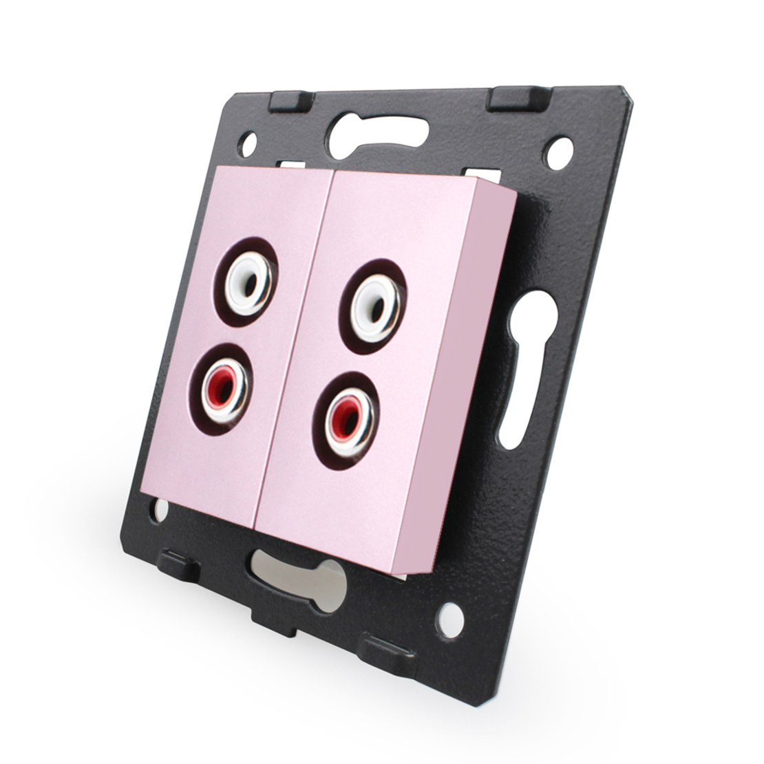 Priza dubla audio Livolo, roz