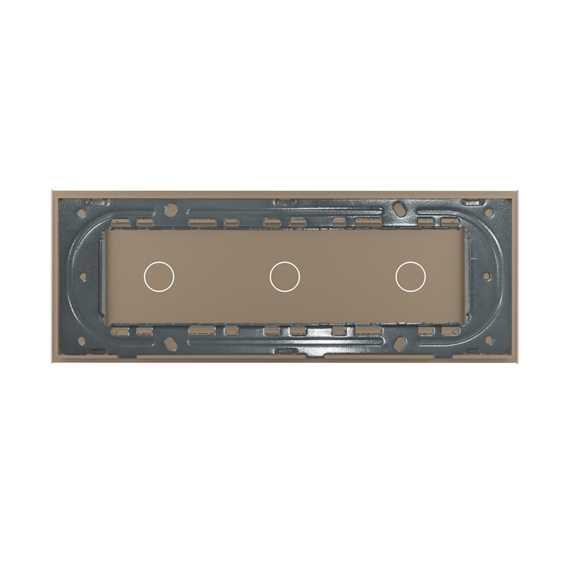 Panou Intrerupator Simplu + Simplu + Simplu cu Touch LIVOLO din Sticla, Standard Italian - 6/7M, auriu