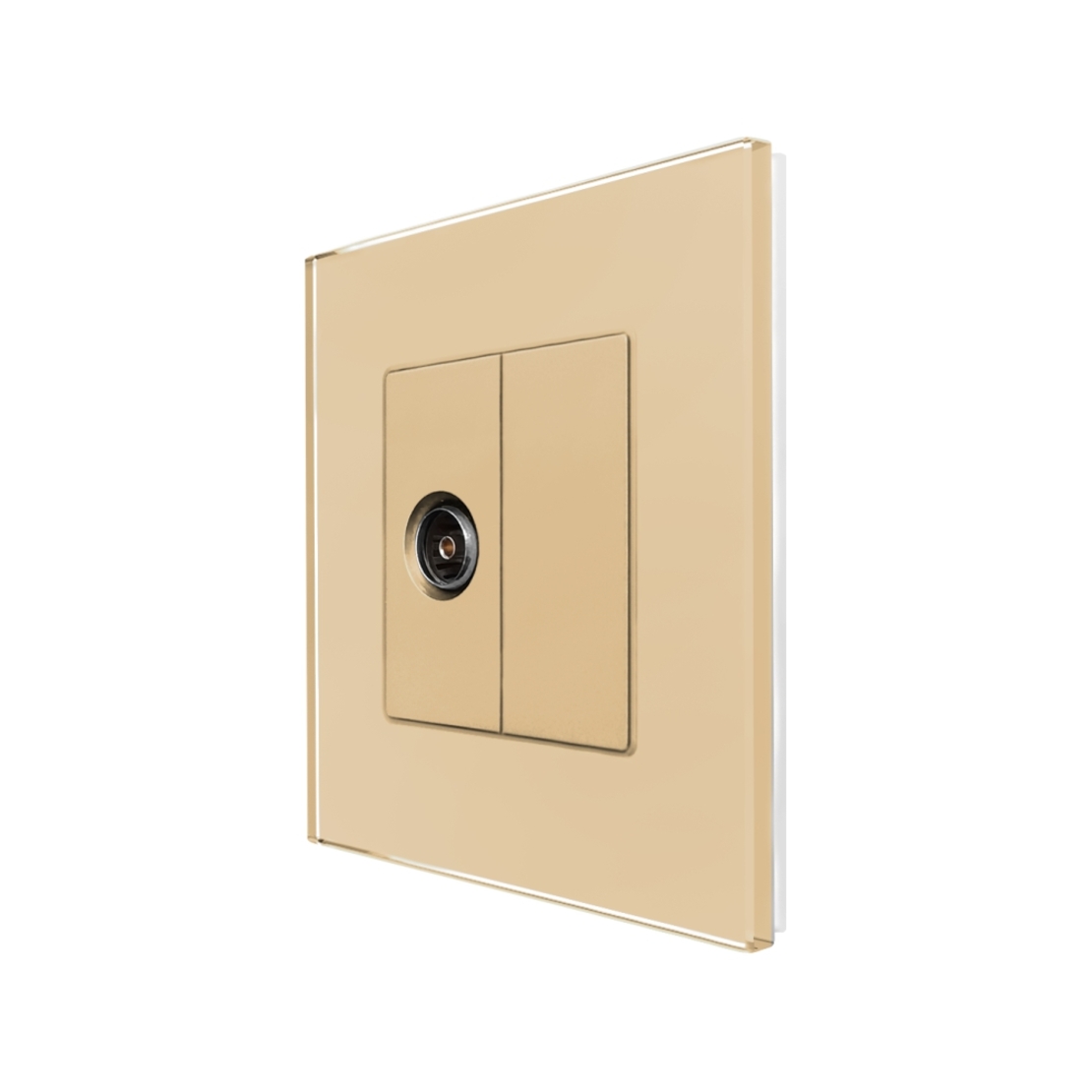 Priza TV cu Rama din Sticla LUXION, auriu