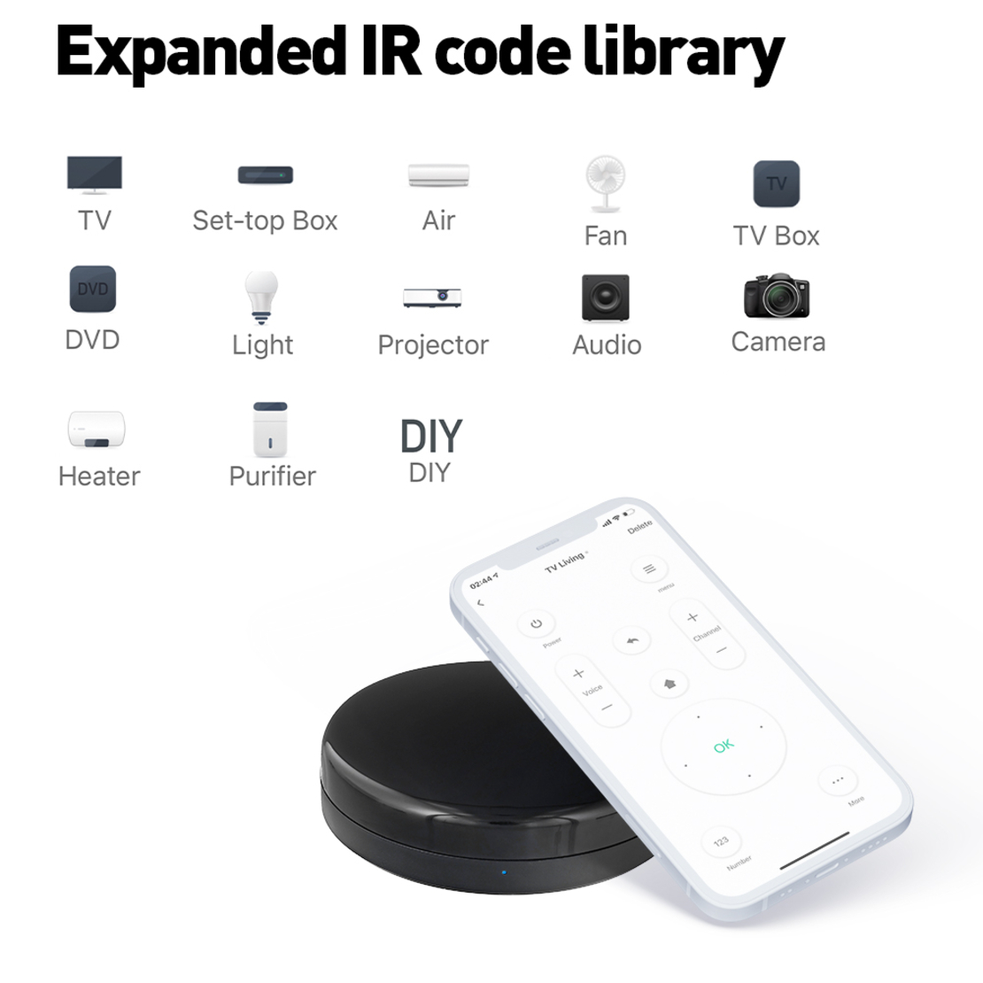 Telecomanda IR Tellur, Wi-Fi, Senzor temperatura & umiditate, Control aplicatie