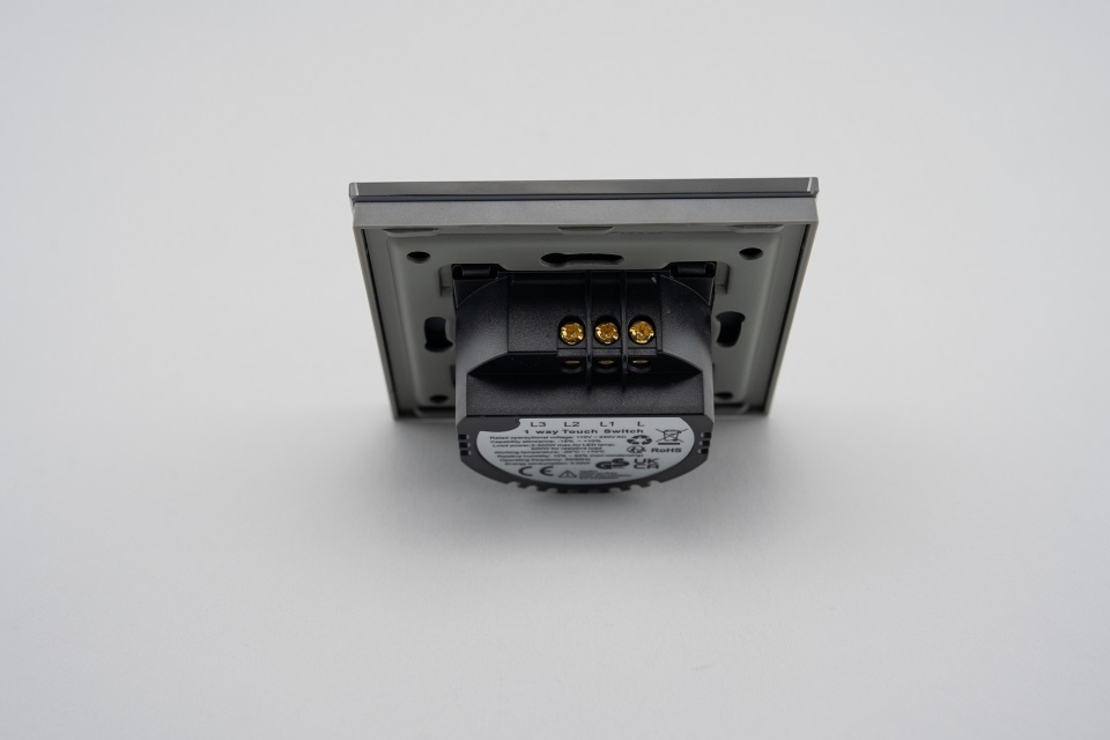 Intrerupator Dublu cu Touch din Sticla LUXION, 500W, gri