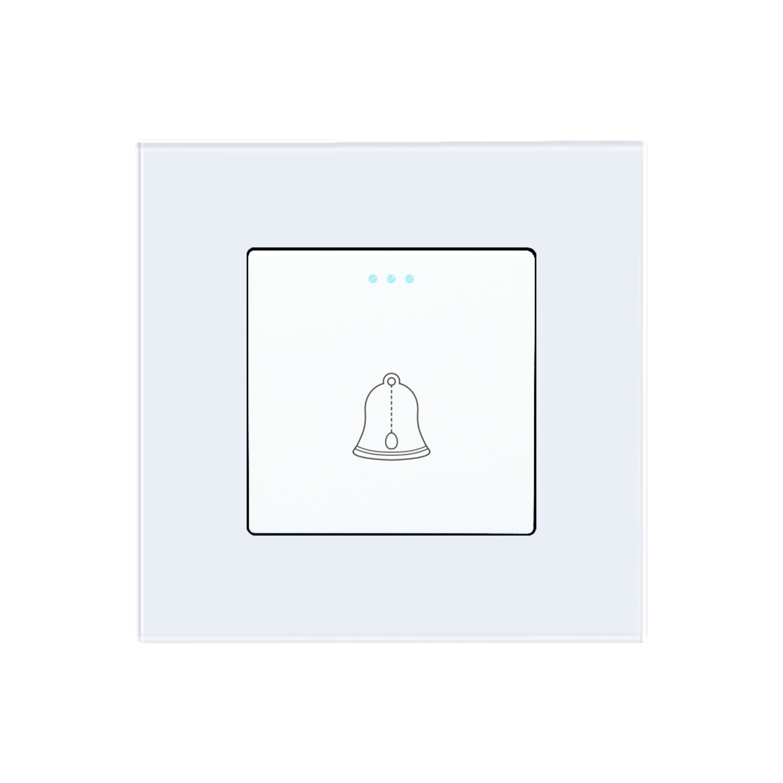 Buton de Sonerie Mecanic LUXION cu Rama din Sticla, alb