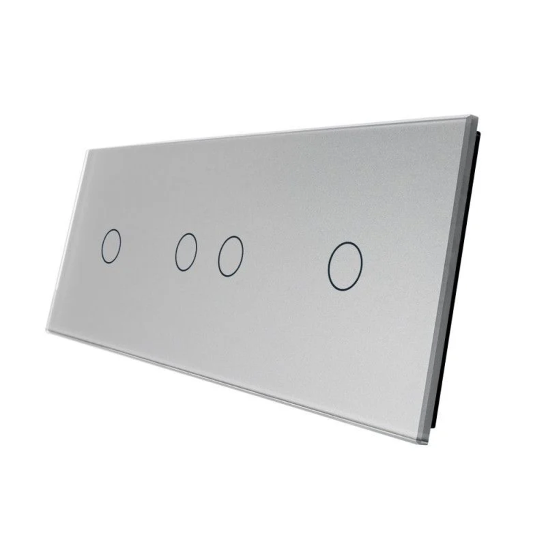 Panou intrerupator simplu+ dublu + simplu cu touch LIVOLO din sticla, gri