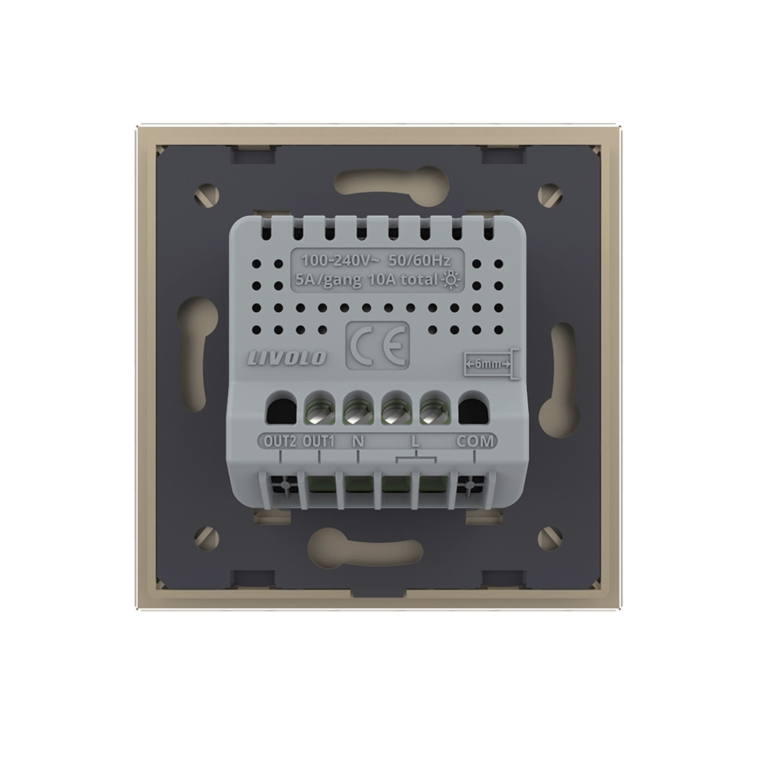 Intrerupator Simplu Wi-Fi LIVOLO cu Touch - Serie Noua, auriu