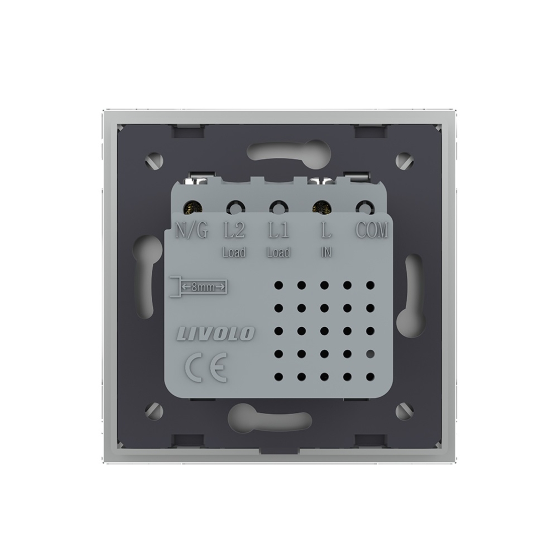 Priza USB Tip C Livolo cu Rama din Sticla, gri