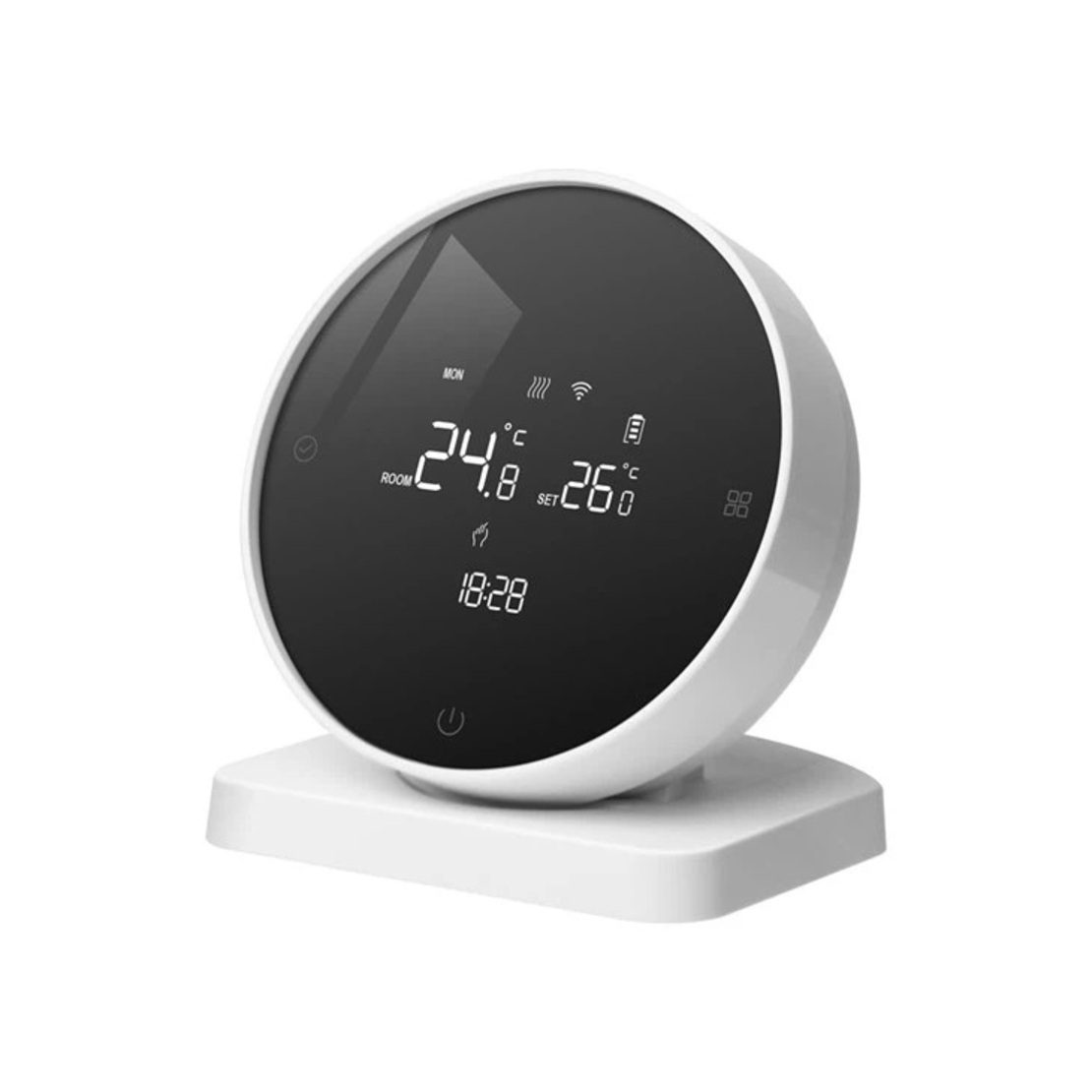 Termostat pentru centrala pe gaz BeOk BOT-R7-X-WIFI, Aplicatie, Programare, Incarcare USB, Baterii, alb