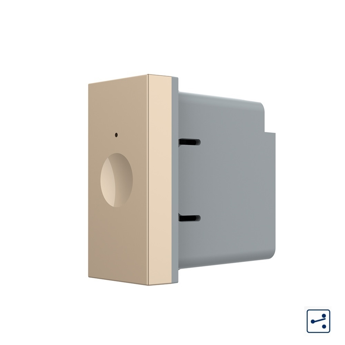 Modul intrerupator simplu cap scara / cruce cu touch Livolo 1M standard Italian, Serie noua, auriu