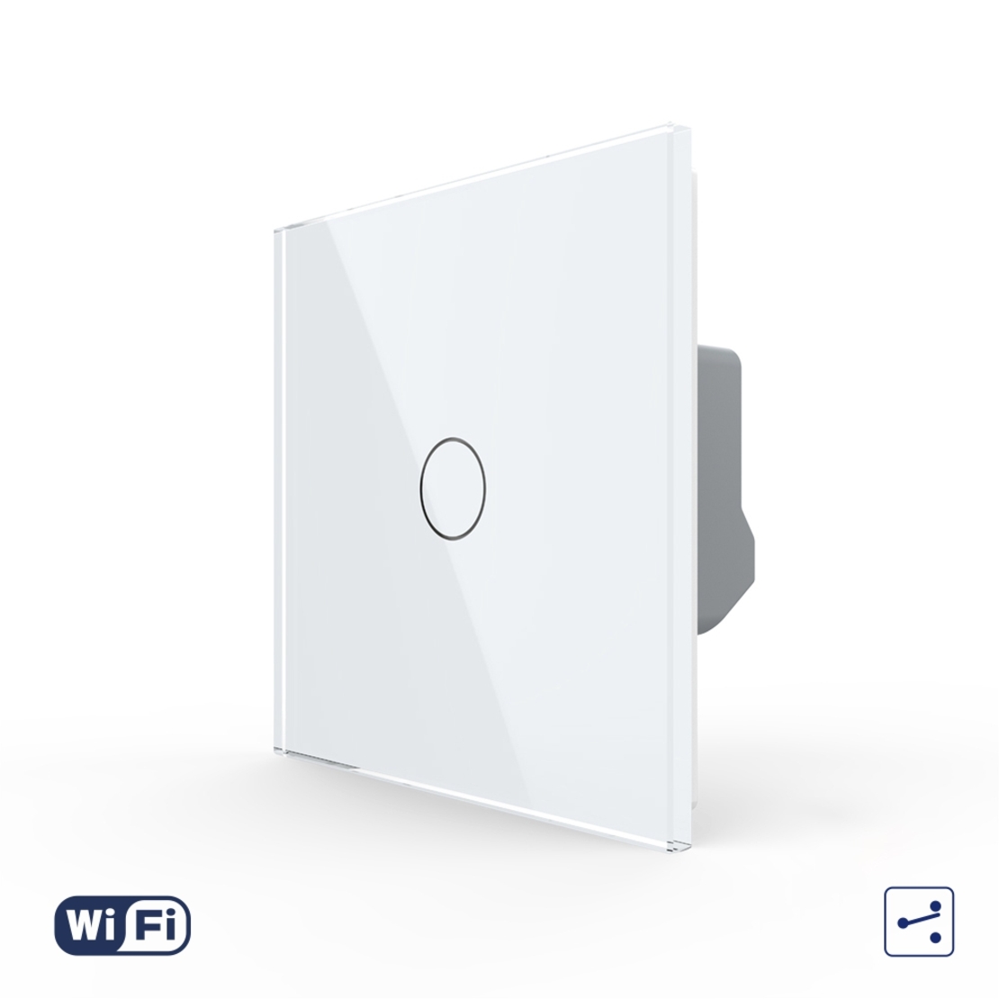 Intrerupator Simplu Cap / Cruce Wi-Fi cu Touch LIVOLO – Serie Noua, alb