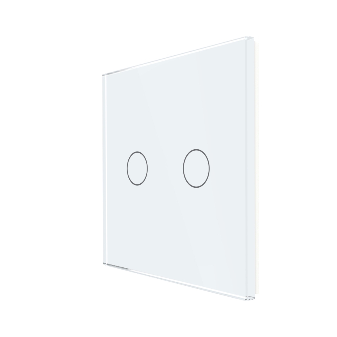Panou Intrerupator Dublu cu Touch Din Sticla LUXION, alb