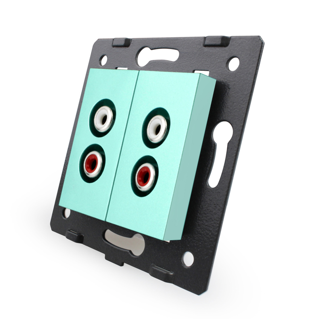 Priza dubla audio Livolo, verde