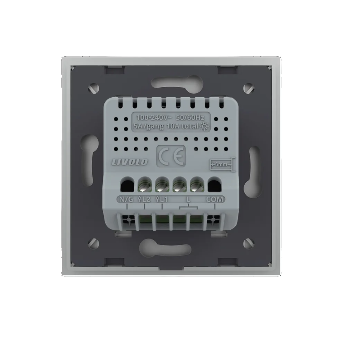 Intrerupator Dublu cu Touch LIVOLO din Sticla - Protocol ZigBee EC, gri