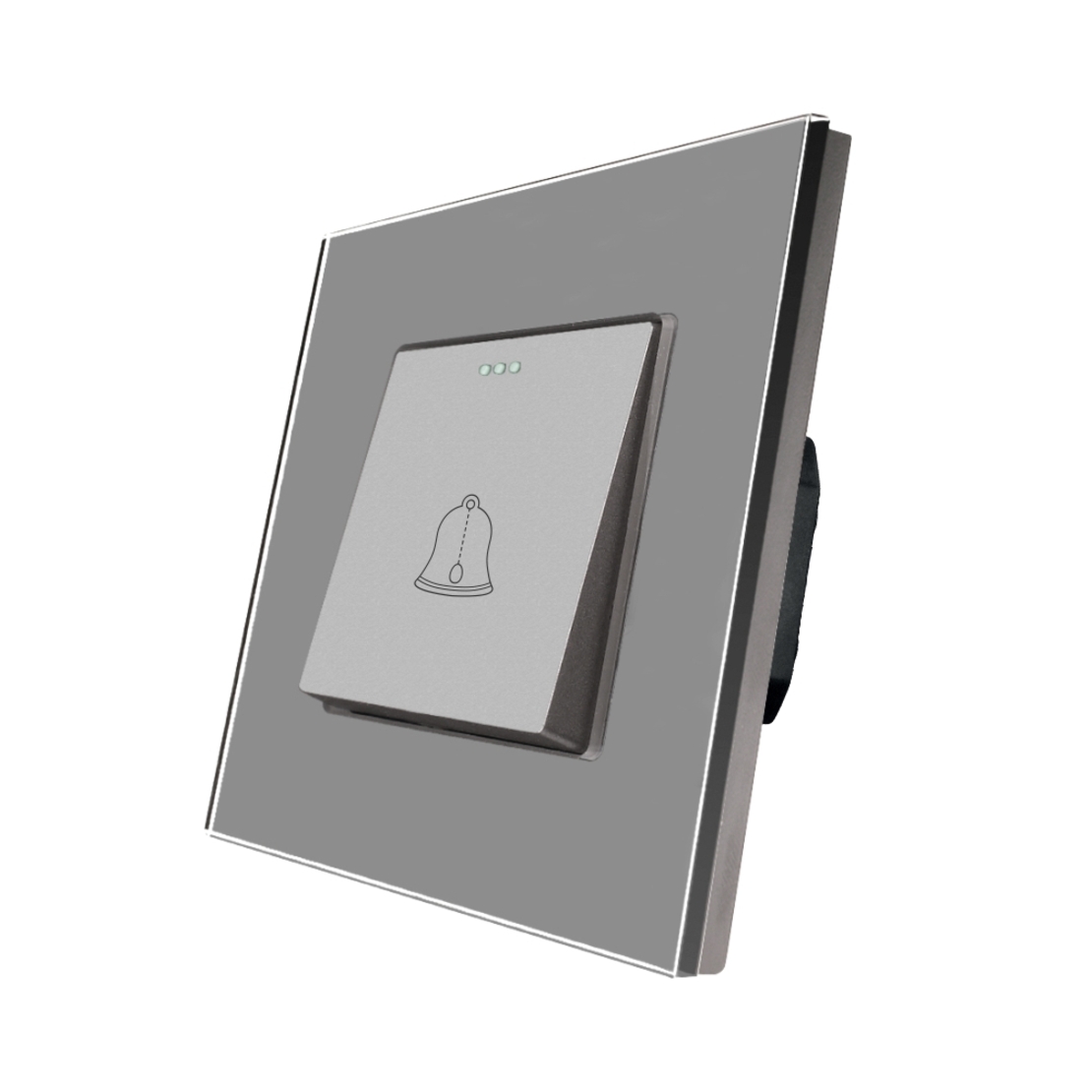Buton de Sonerie Mecanic LUXION cu Rama din Sticla, gri