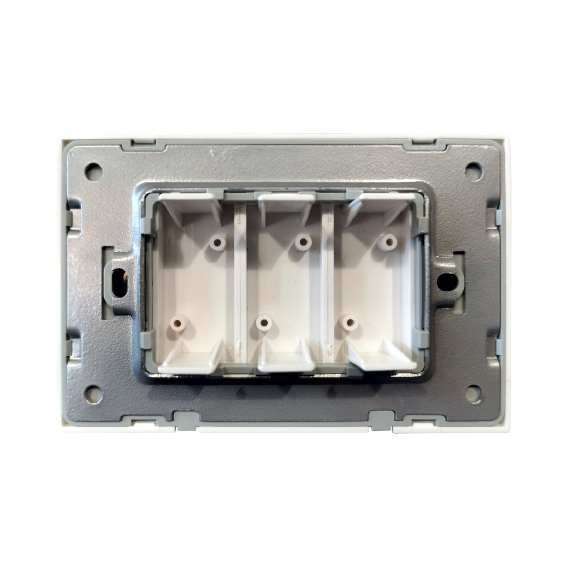 Priza blank - goala Livolo cu rama din sticla - standard italian, alb