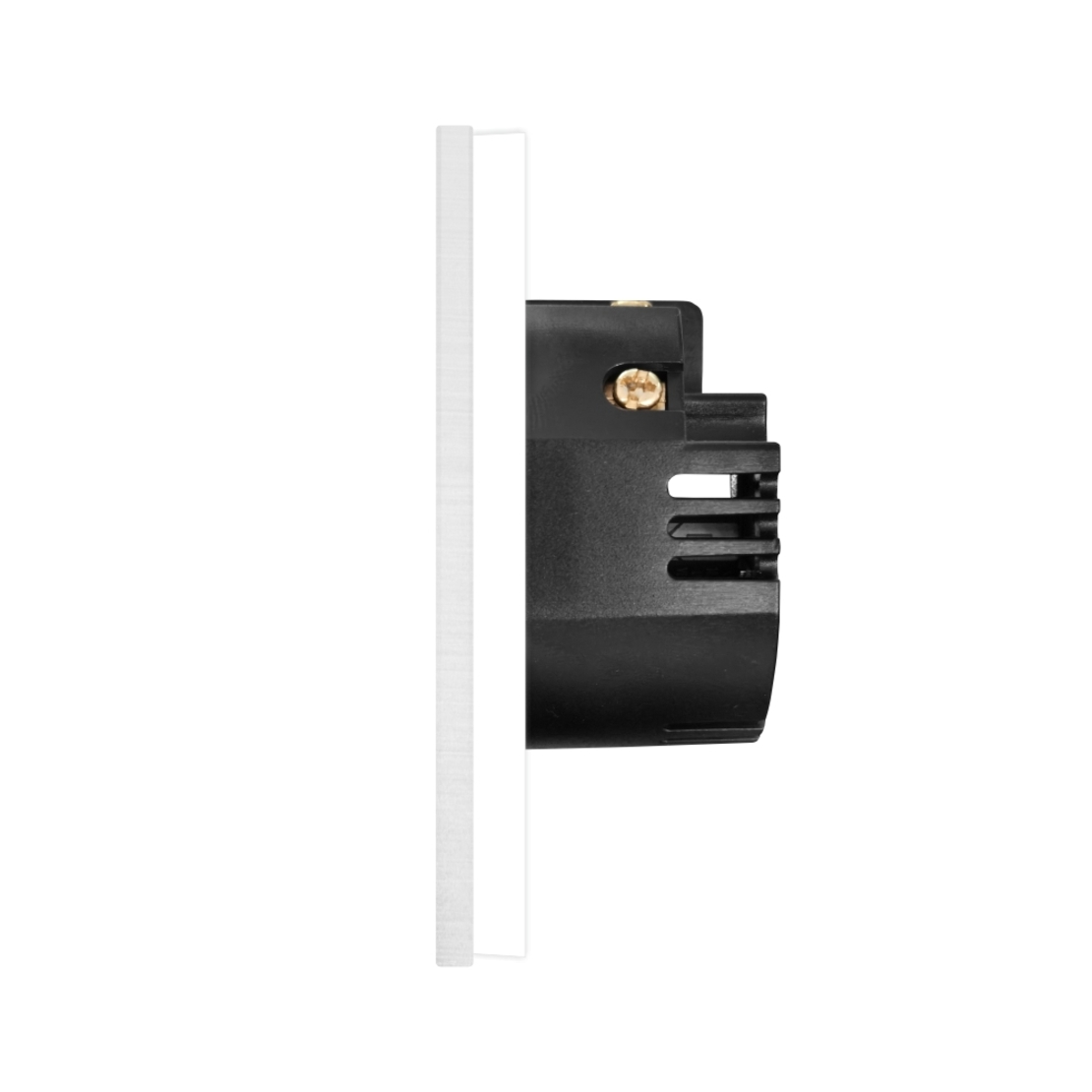 Intrerupator Simplu cu Variator cu Touch din Sticla si Rama de Aluminiu LUXION, protocol Zigbee, alb