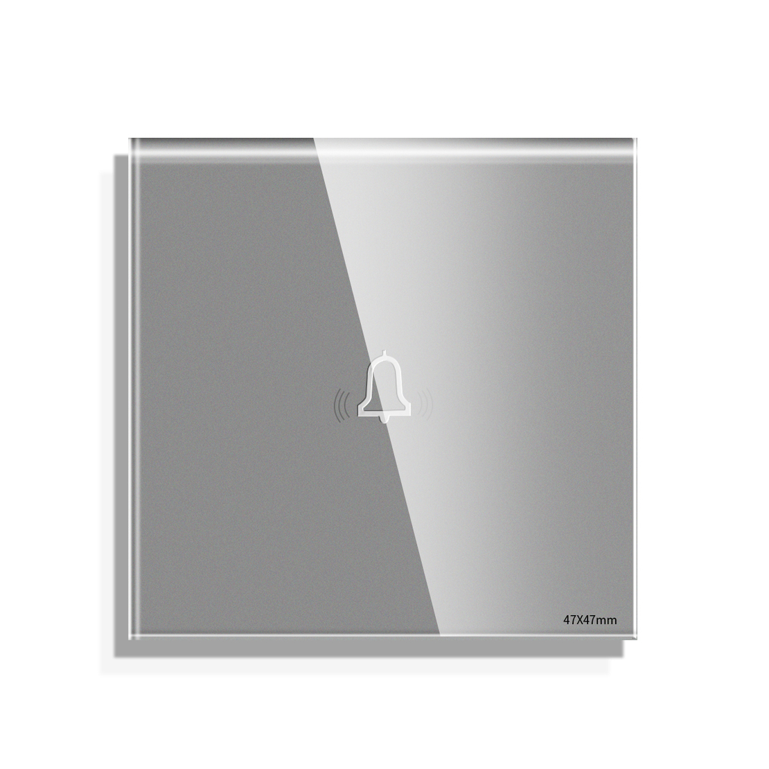 Panou Buton Sonerie cu Touch Mini din Sticla LUXION, gri