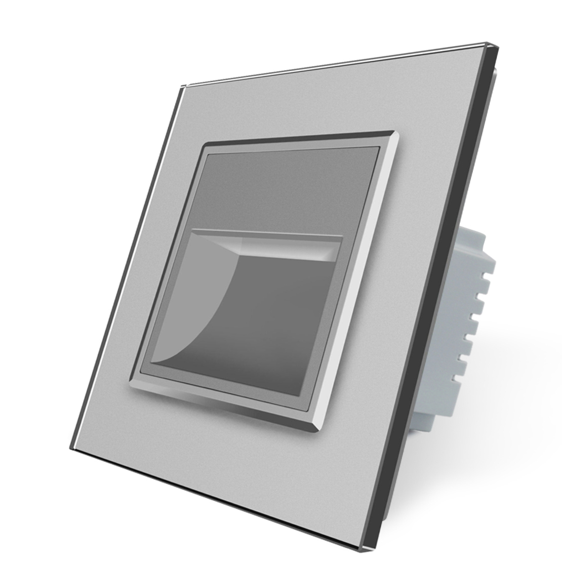 Lampa de veghe LED Livolo cu rama din sticla, gri