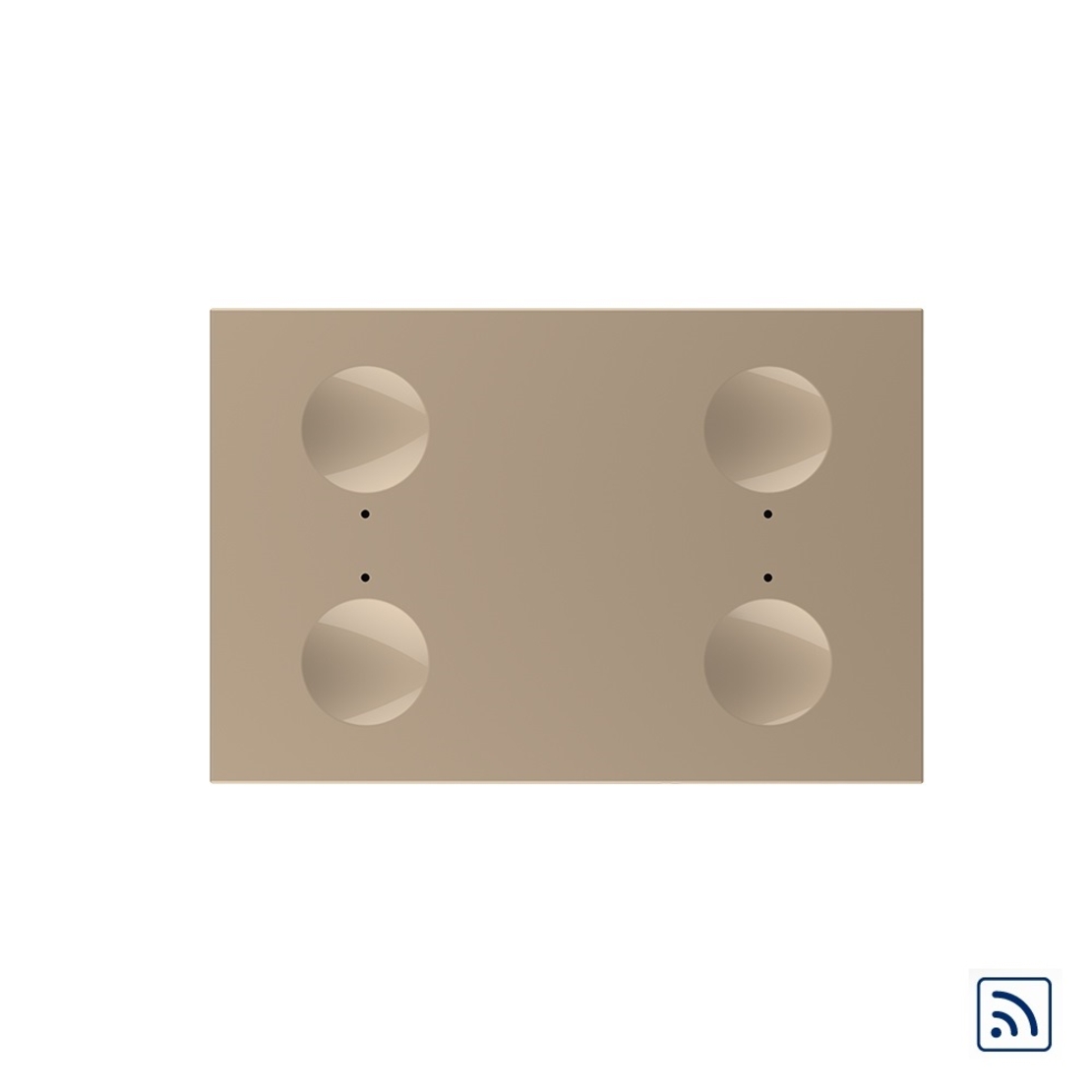 Modul intrerupator cvadruplu wireless cu touch Livolo standard Italian, Serie noua, auriu