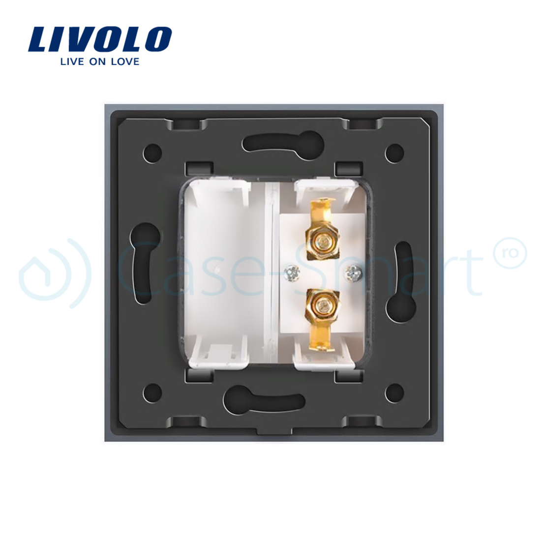 Priza redare sunet LIVOLO cu rama din sticla, gri