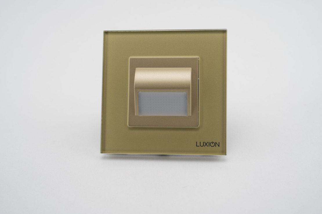 Lampa de Veghe LUXION cu Rama de Sticla, auriu