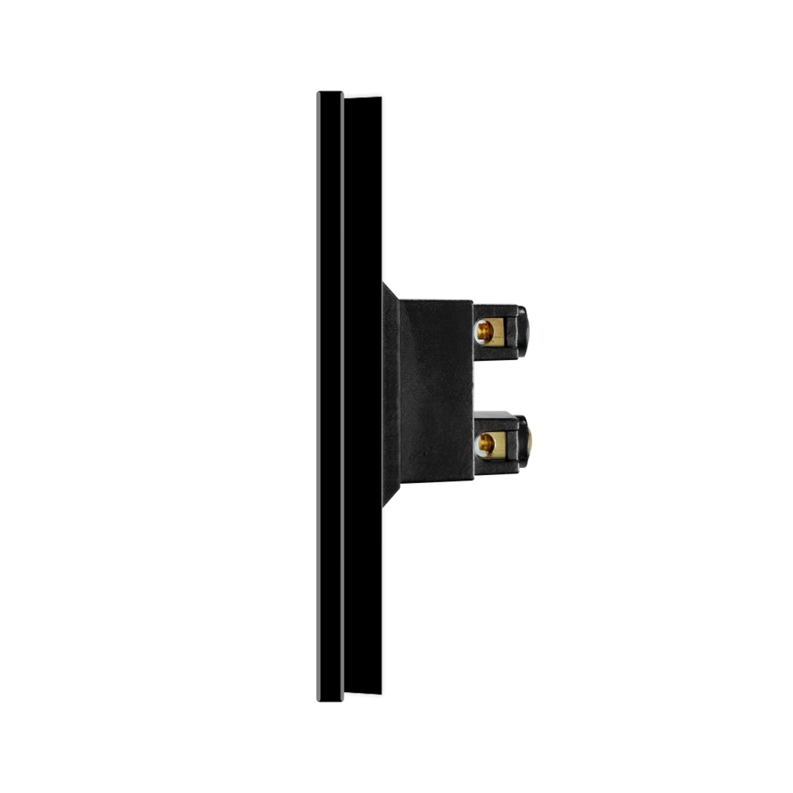 Priza Dubla cu Module Inguste cu Rama din Aluminiu LUXION, negru