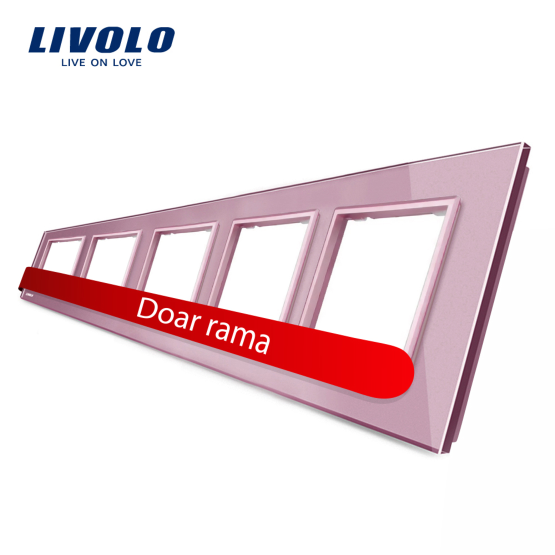 Rama cvintuplu din sticla Livolo, roz