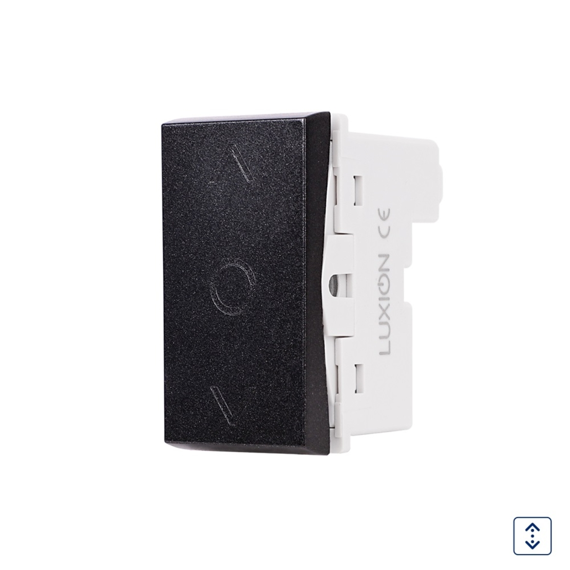 Modul Intrerupator Mecanic Jaluzele 1M LUXION, Standard Italian, negru