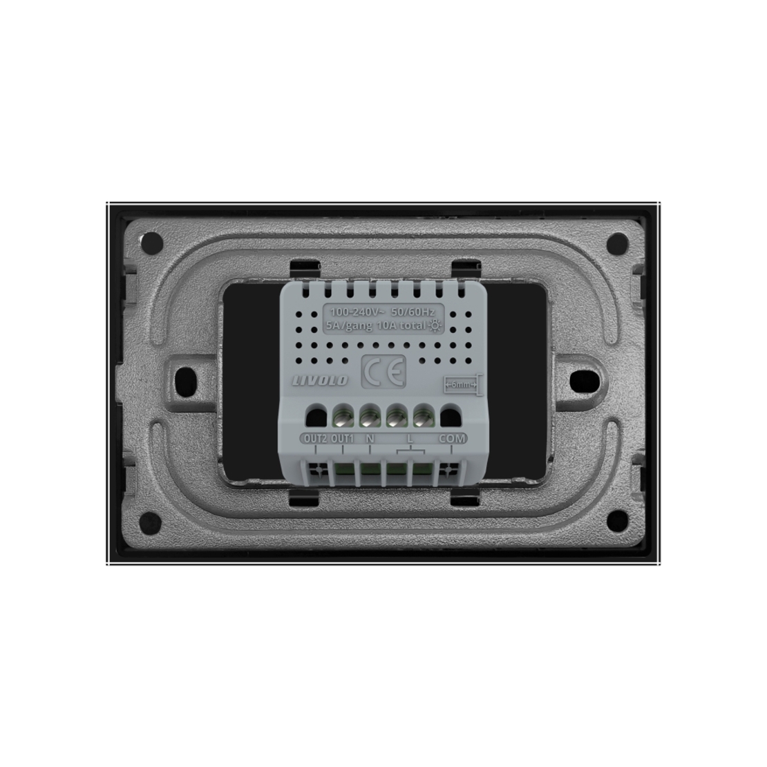 Intrerupator Simplu Wi-Fi cu Touch LIVOLO din Sticla, Standard Italian – Serie Noua, negru