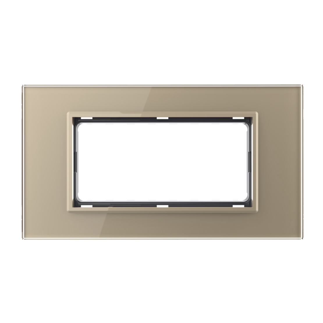 Rama din sticla Livolo standard Italian 4 module - Serie noua, auriu