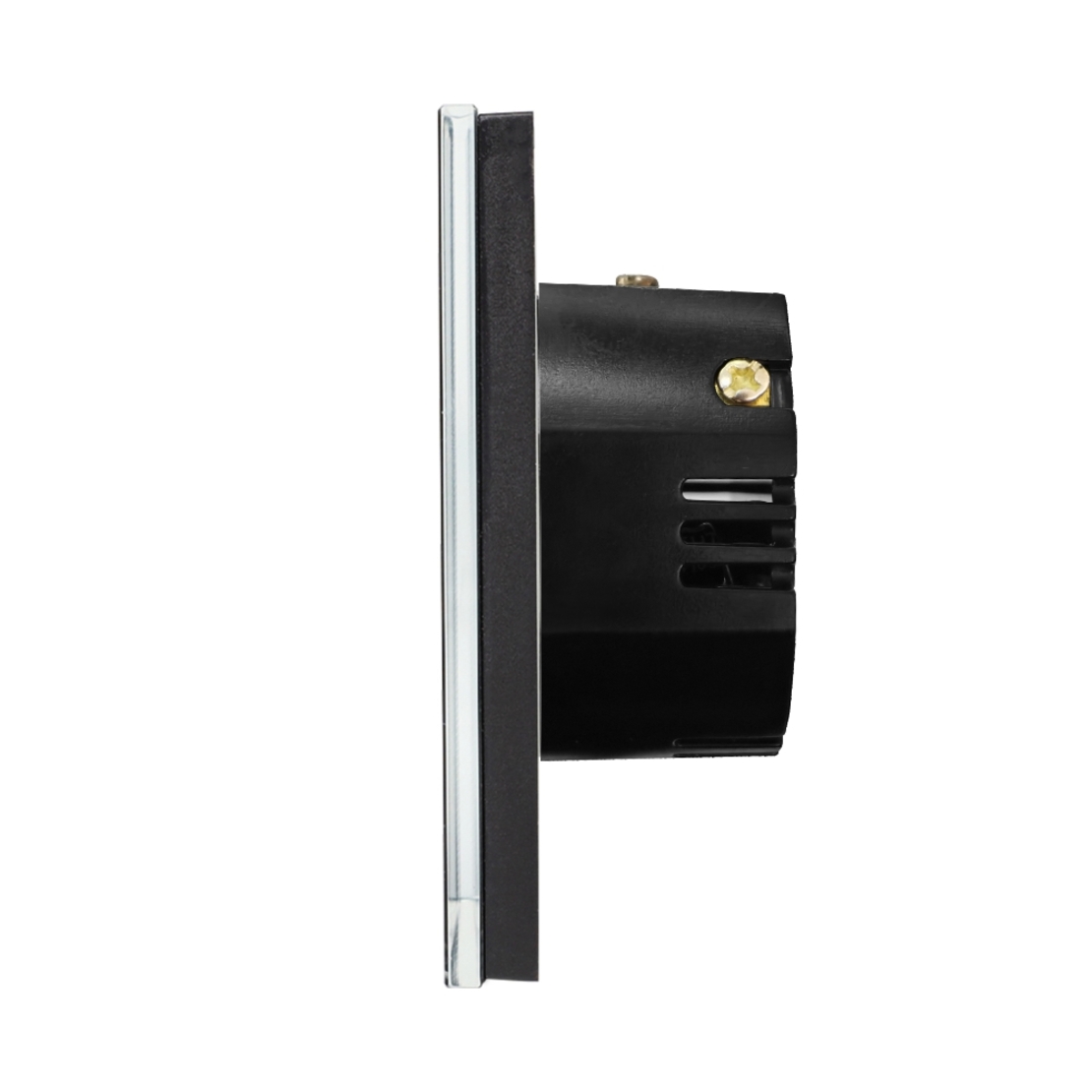 Intrerupator Triplu Cap Scara cu Touch din Sticla LUXION, Serie A, negru